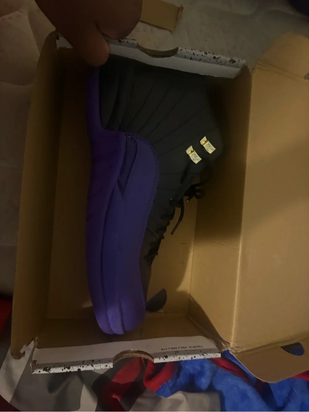 Jordan Men's Black and Purple High-Top Sneakers